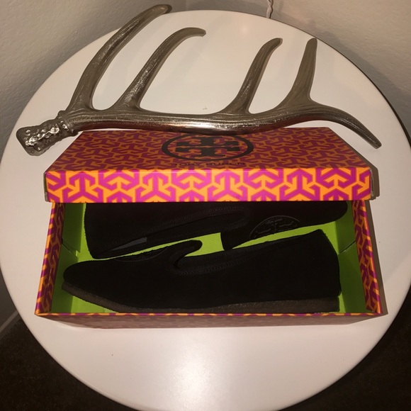 Tory Burch Black Suede Flats - Picture 2 of 5