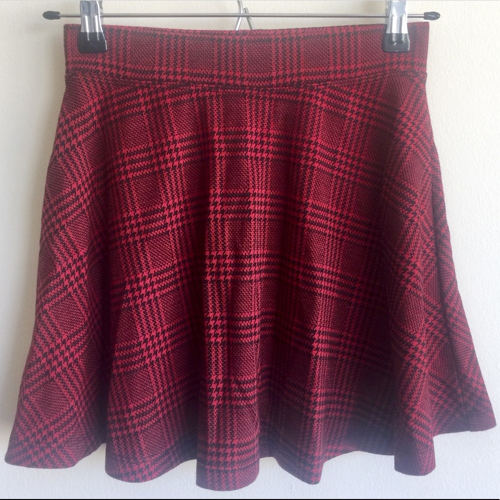 Red Plaid Mini Skirt