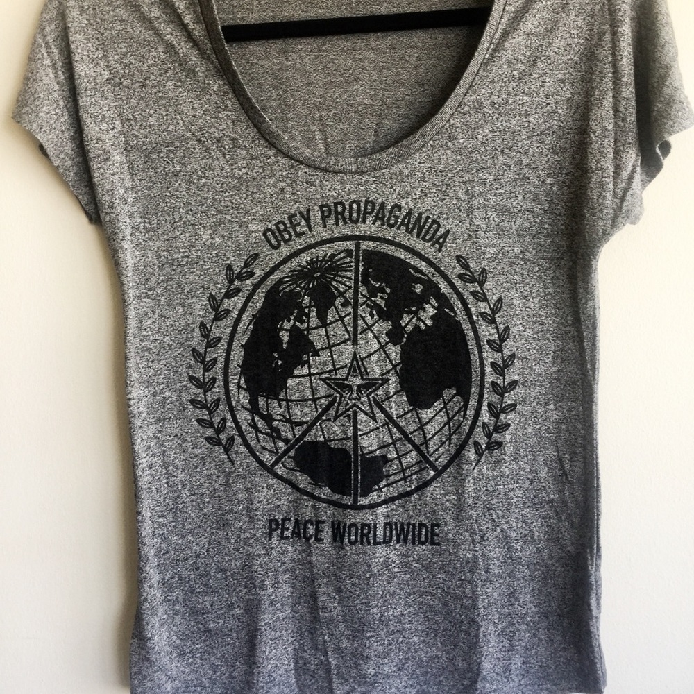 Grey & Black OBEY T-Shirt