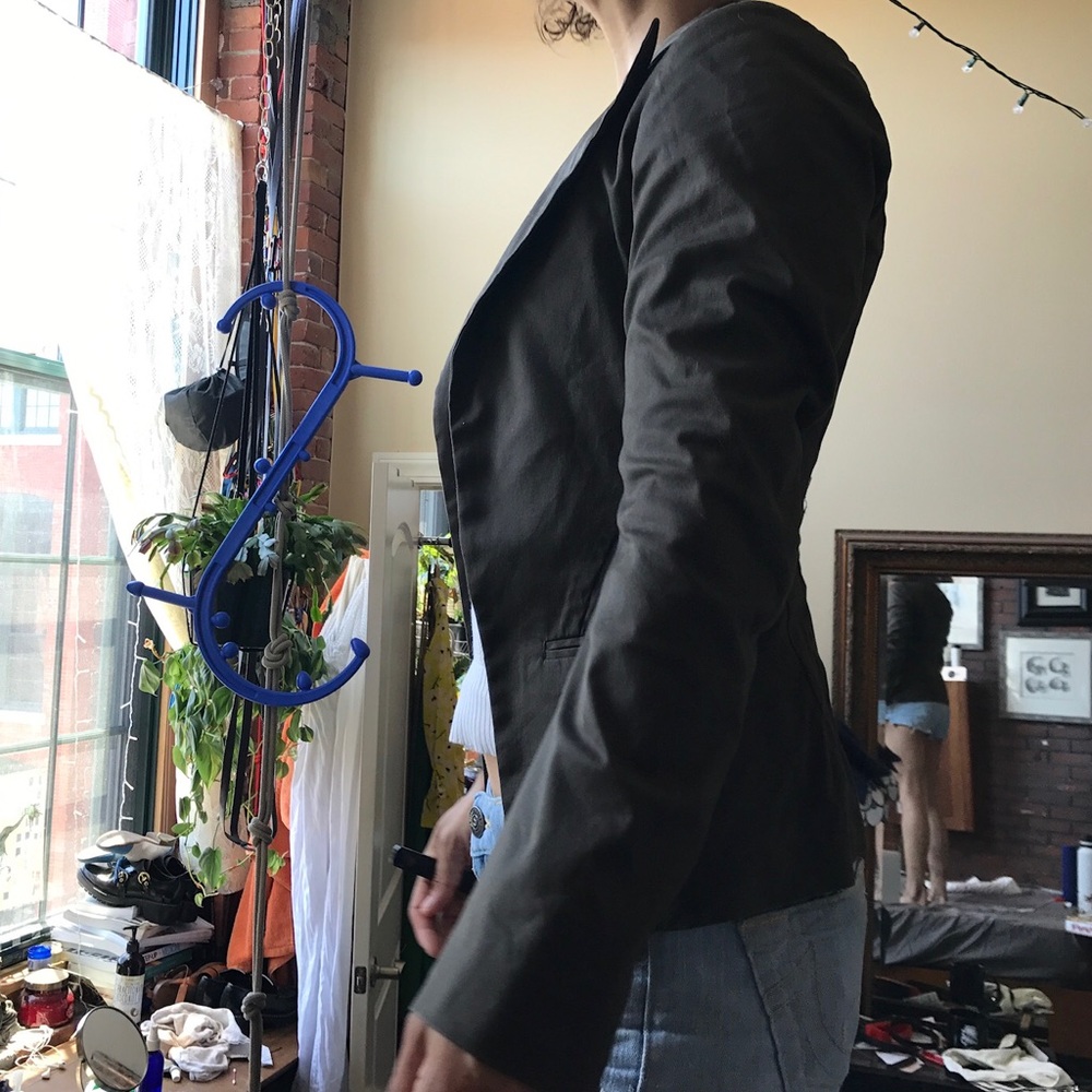 NWOT jil sander | uniqlo olive green cotton blazer - Picture 4 of 7