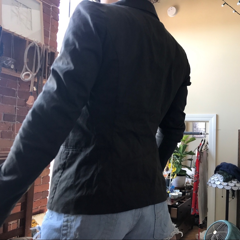 NWOT jil sander | uniqlo olive green cotton blazer - Picture 5 of 7