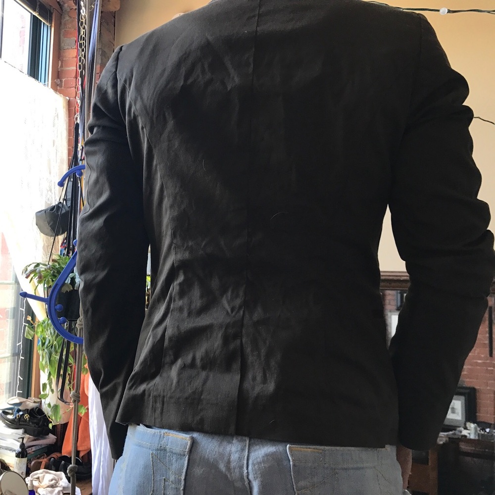 NWOT jil sander | uniqlo olive green cotton blazer - Picture 6 of 7