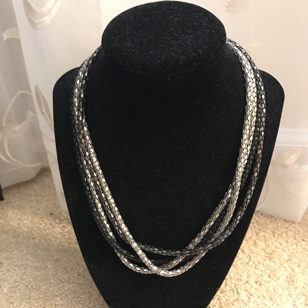 Layered Black/Silver/Dark Gray Necklace