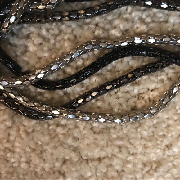 Layered Black/Silver/Dark Gray Necklace - Picture 2 of 2