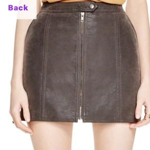 Grey suede Free People zip up skirt size 4