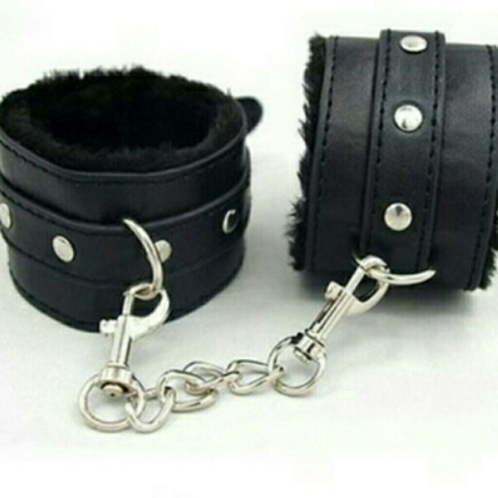 Black Faux Leather Cuffs