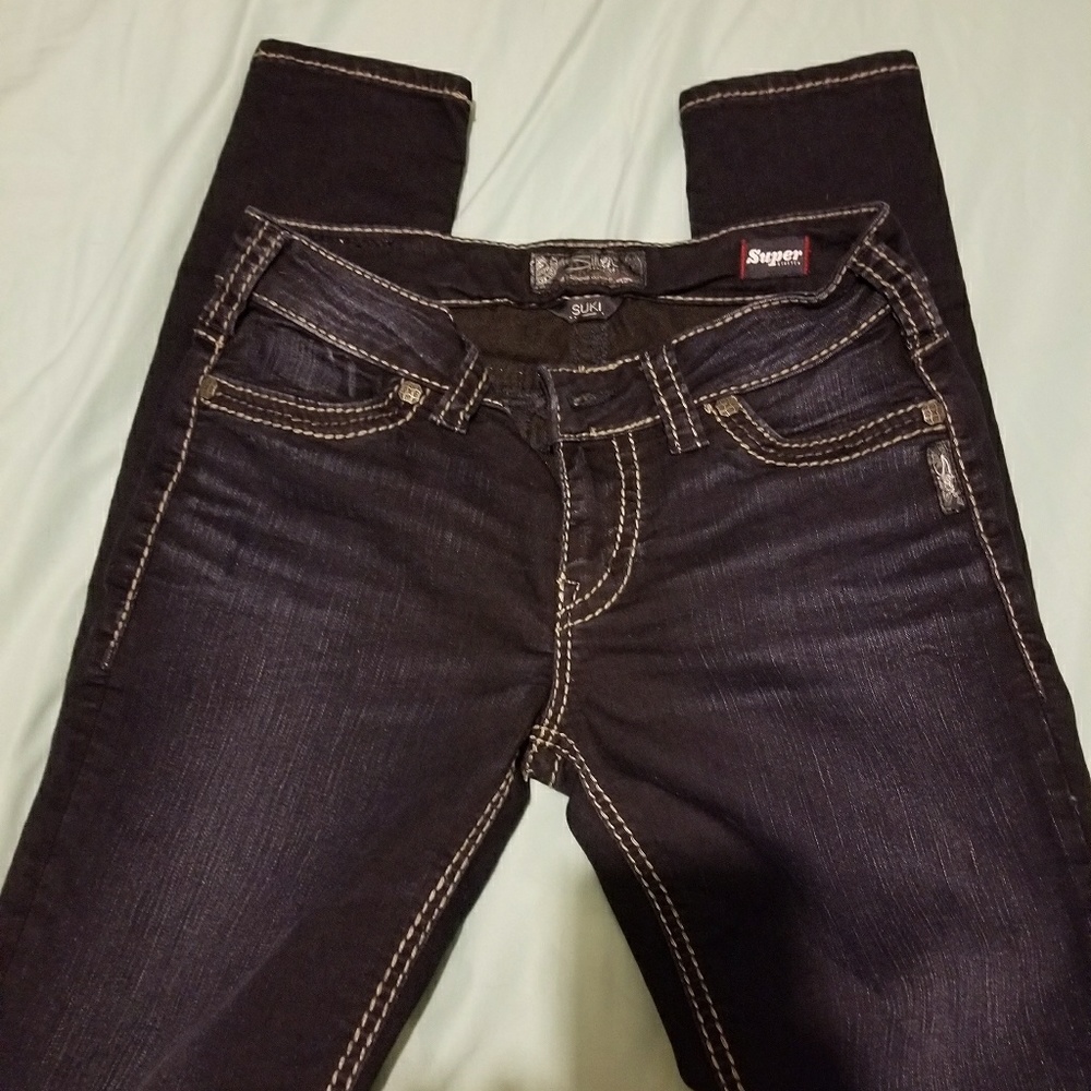 Silver skinny jeans