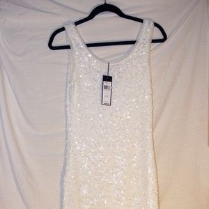 BCBG white sequin dress