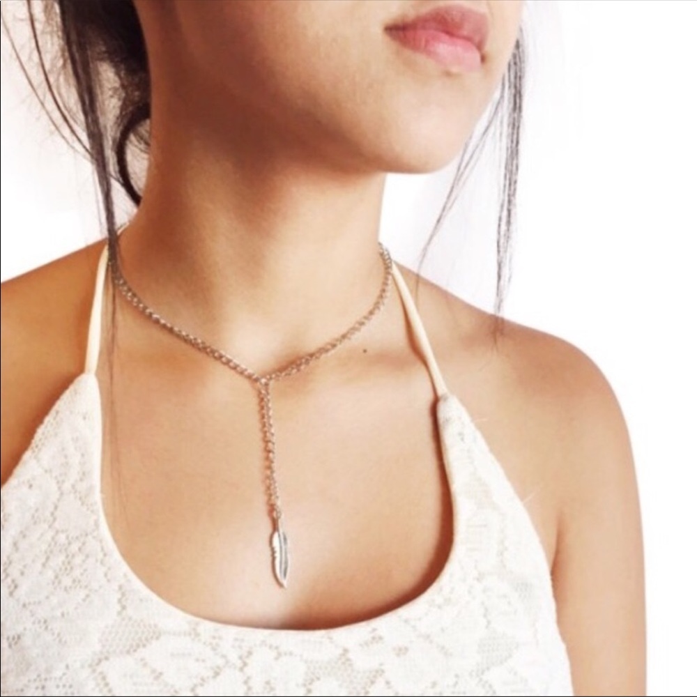 Feather Drop Necklace