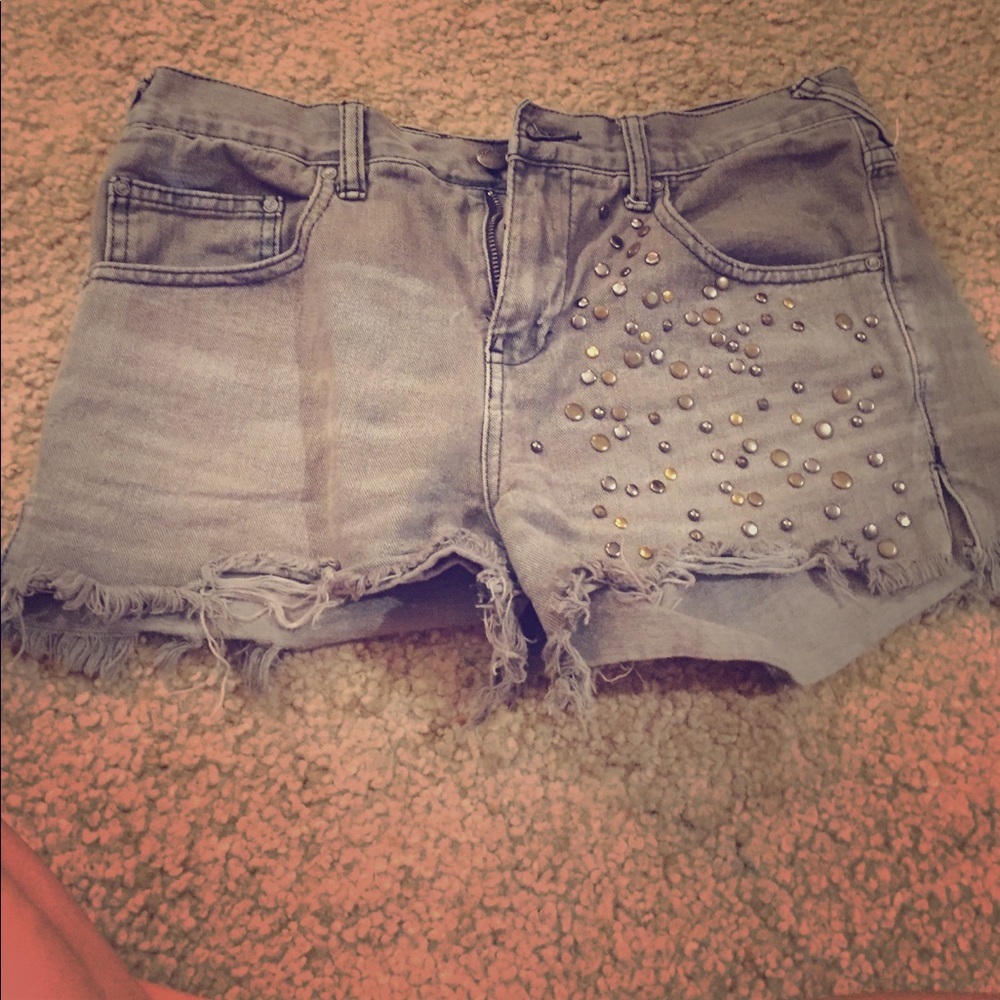 Grey jean shorts
