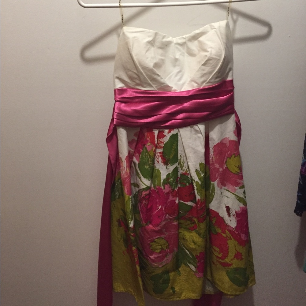 Strapless flower dress