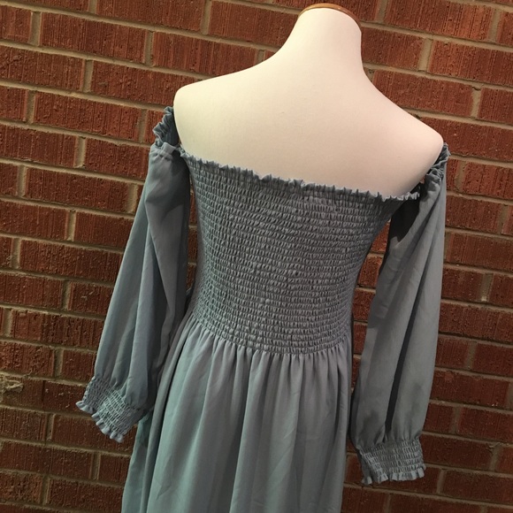Slate blue long sleeve dress BUNDLE - Picture 3 of 6
