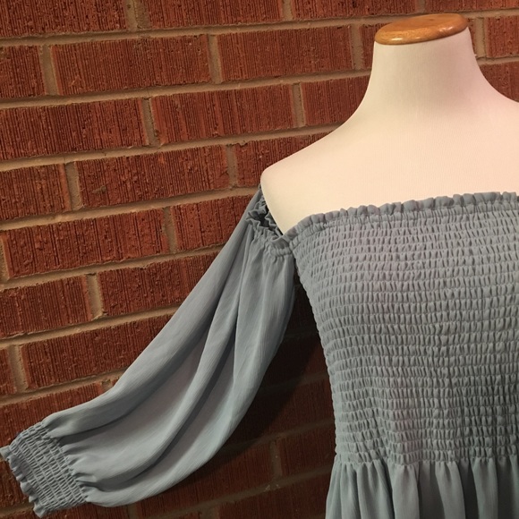 Slate blue long sleeve dress BUNDLE - Picture 5 of 6