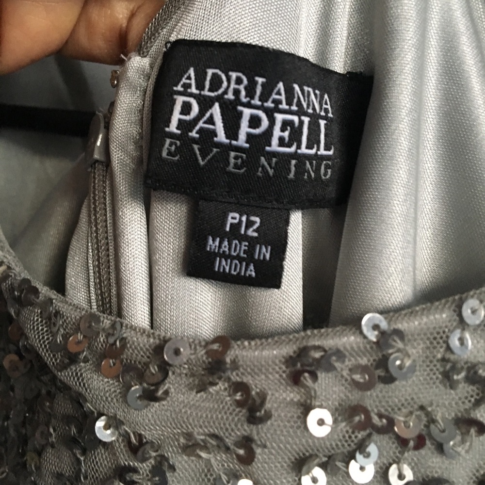 Adrianna papell silver sequin party Shift dress - Picture 4 of 8