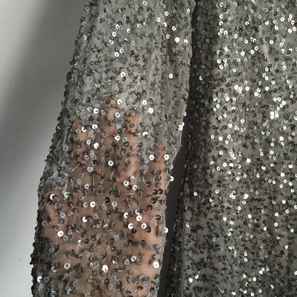 Adrianna papell silver sequin party Shift dress - Picture 5 of 8