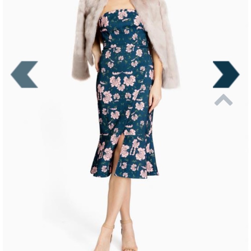 Keepsake Strapless Floral Dress
