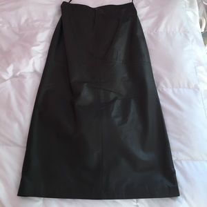 Ann Taylor brown leather Skirt