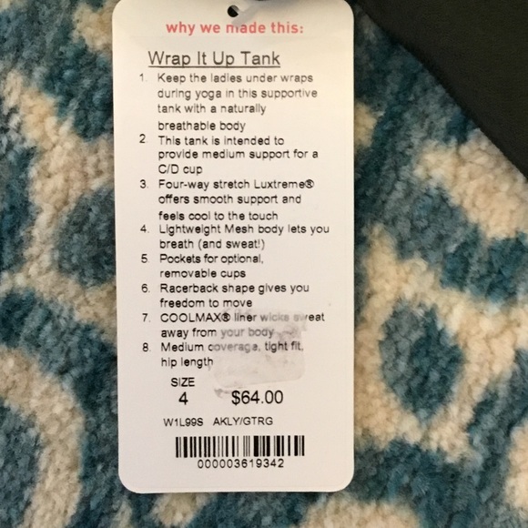 NWT Lululemon Wrap It Up tank size 4 in green - Picture 4 of 4