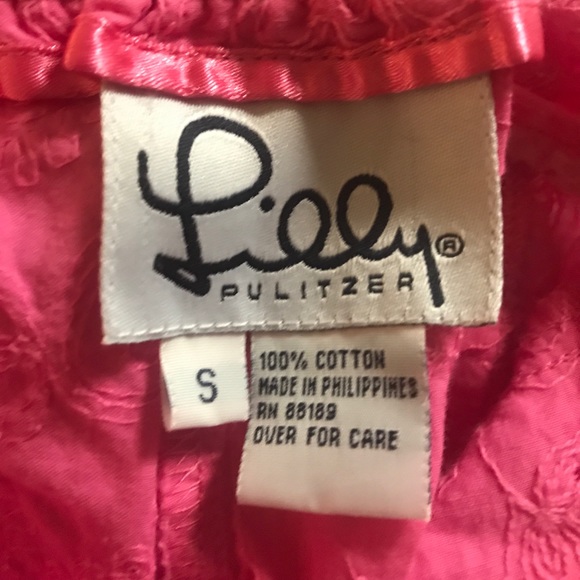 Lilly Pulitzer, Small, Embroidered Pink Capris - Picture 1 of 3
