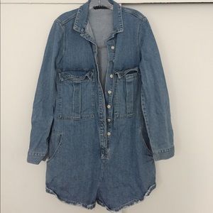Denim Longsleeve Romper