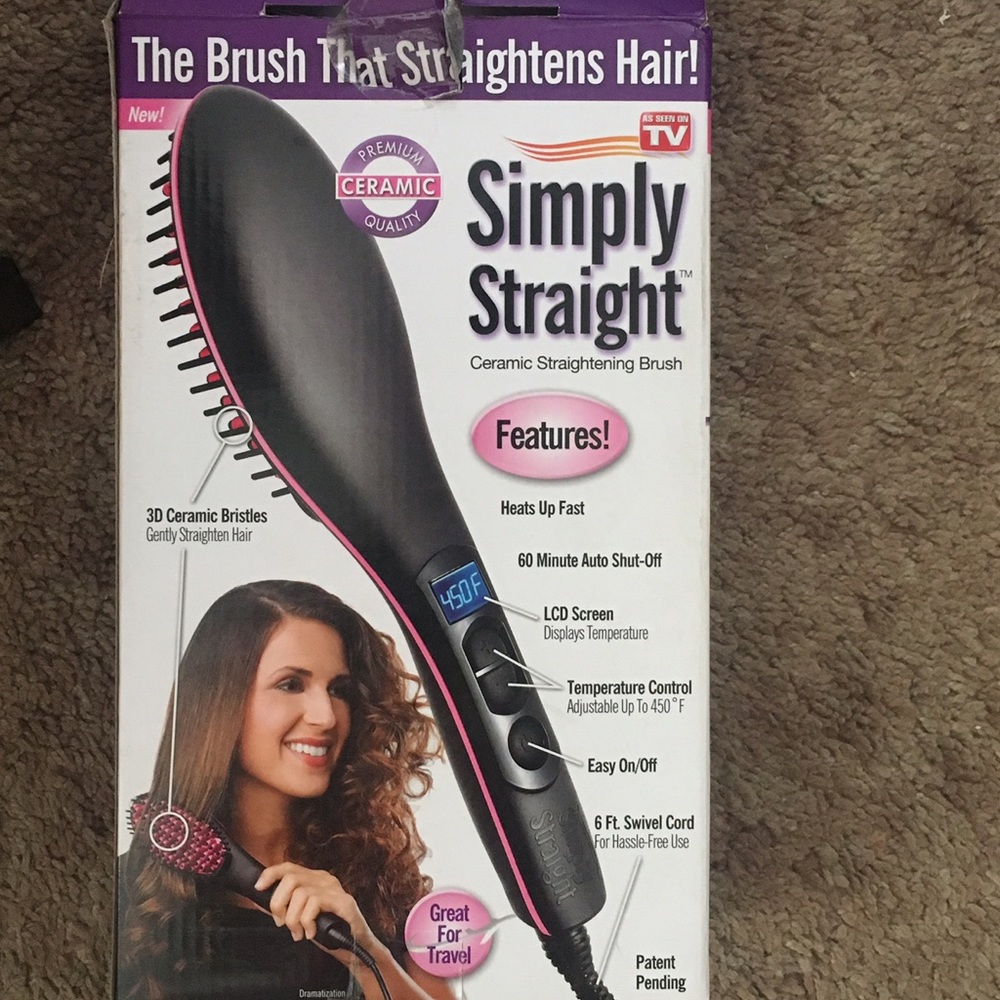 Simply straight hair straightening brush
