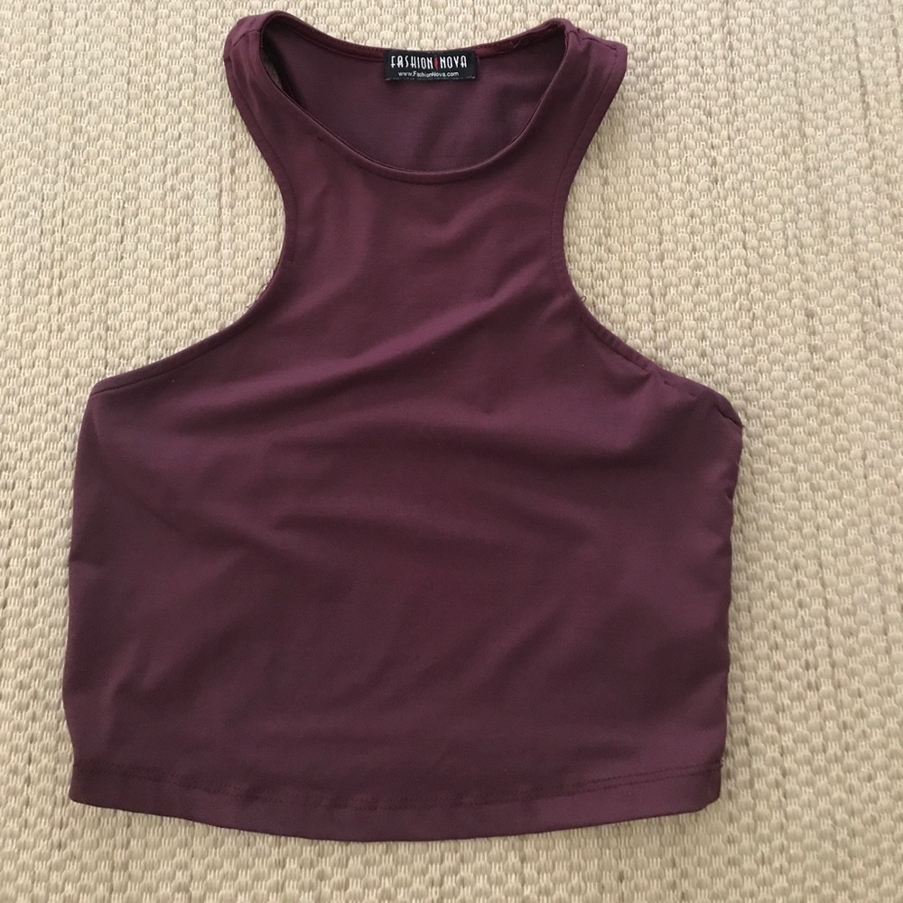 Fashion Nova Wine Crop Top size Medium