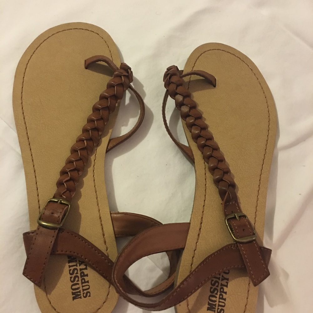 Never worn, brown sandals