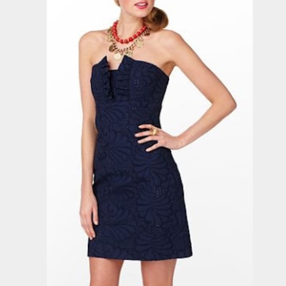 Lilly Pulitzer Cute Navy Strapless Cocktail Dress