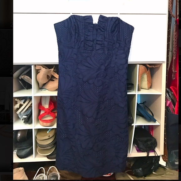 Lilly Pulitzer Cute Navy Strapless Cocktail Dress - Picture 2 of 2