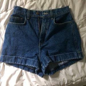 American Apparel Dark Wash Denim Shorts