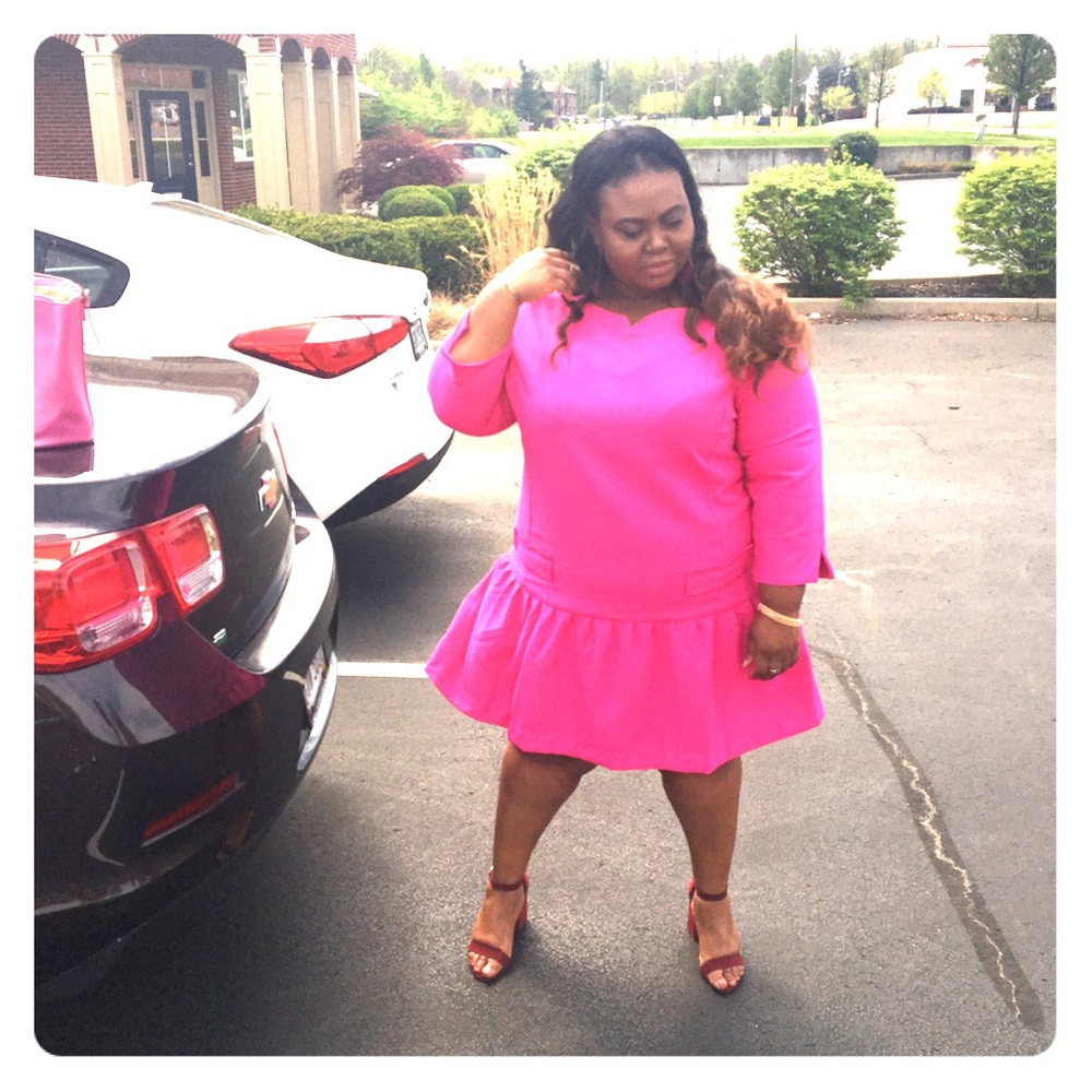 Pink low waist dress