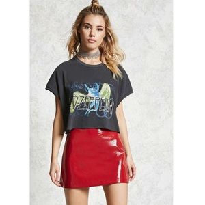 Forever 21 red patent leather mini skirt