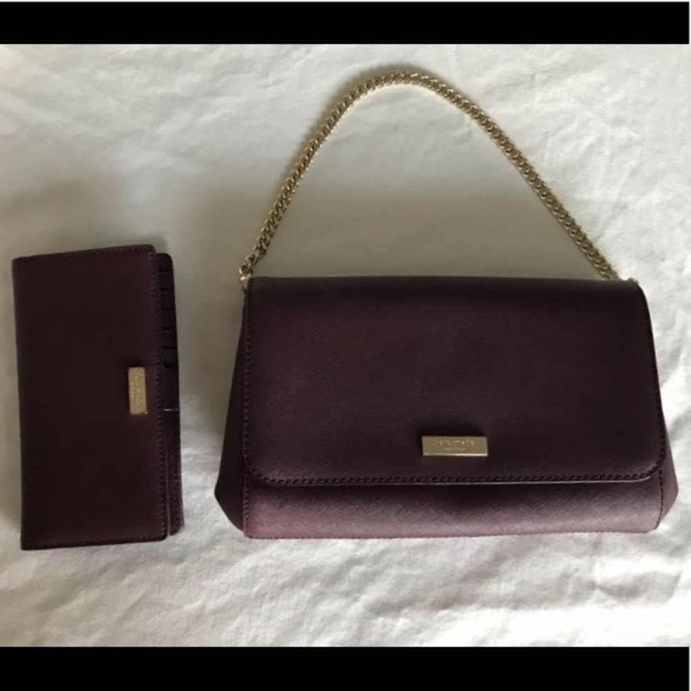 Chic Plum Kate Spade clutch and matching wallet