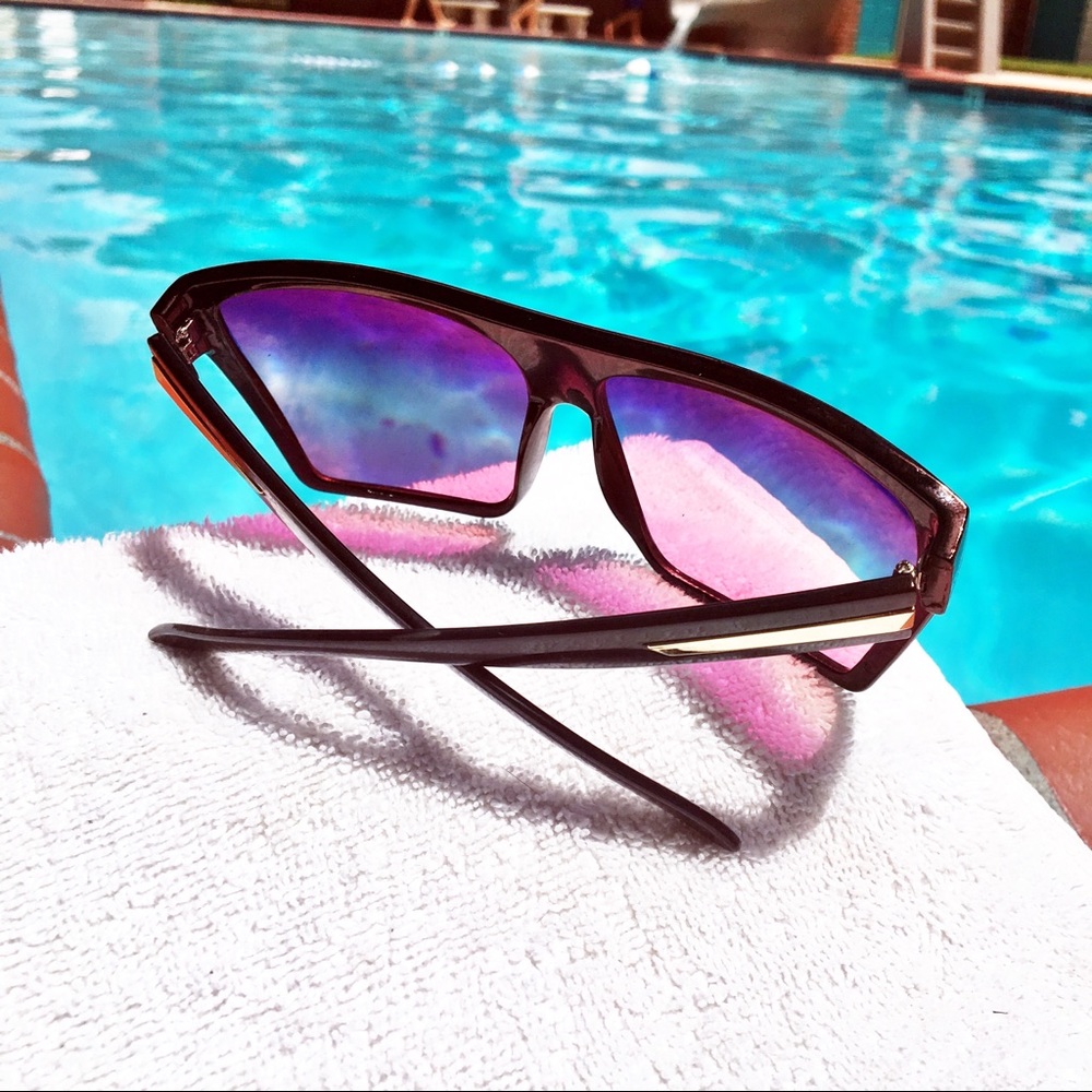 "Nohea" Oversized Square Flat Top Aviators - Picture 4 of 4