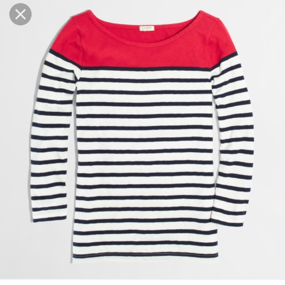 J. Crew colorblock stripe boat tee small