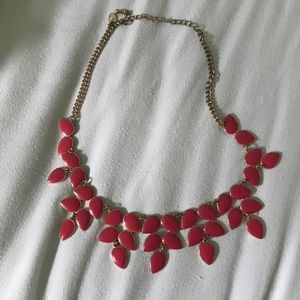 Statement Necklace-Raspberry
