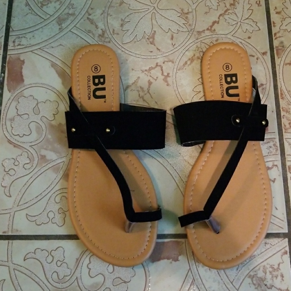 black sandals