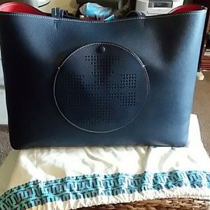 Tory Burch Perforated-Logo Tote