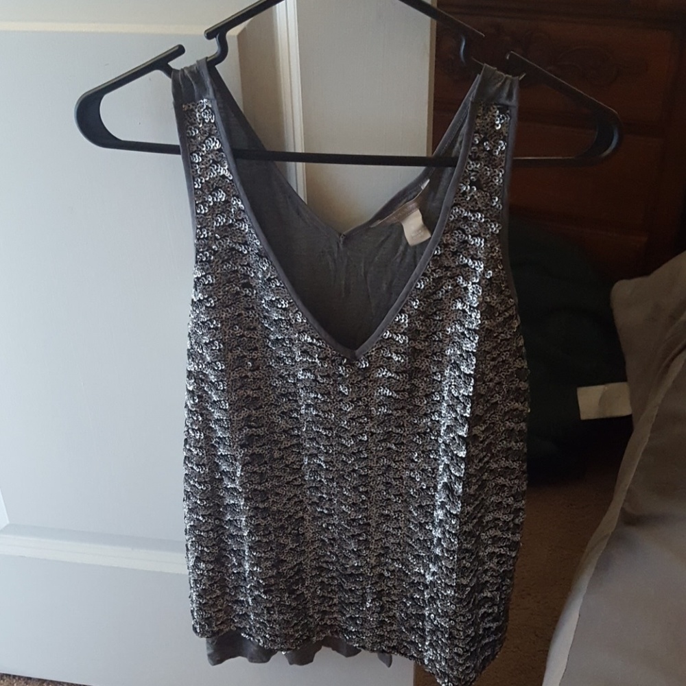 Banana republic gray sequin dress top