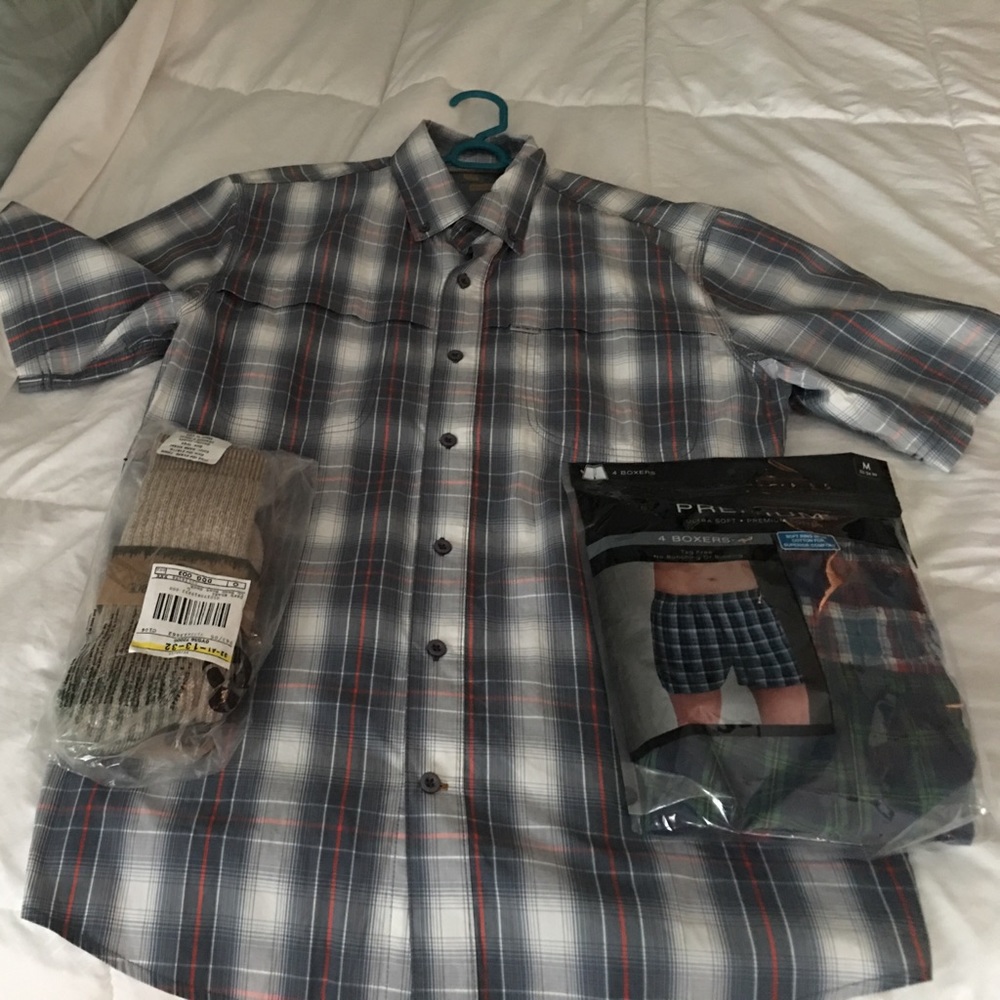 Brand new , llbean socks, underwear and shirt