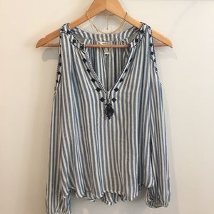 Forever 21 embroidered open shoulder blouse