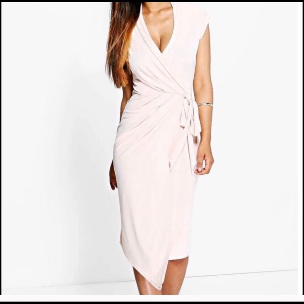 Wrap front Midi Dress
