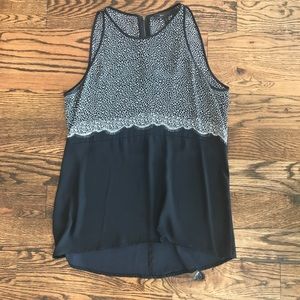 BCBG Maxazria | Silk Black and White Silk Top