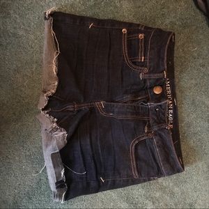 Dark wash AE jean shorts