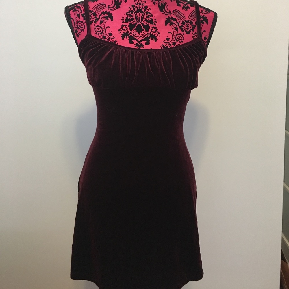 red velvet dress