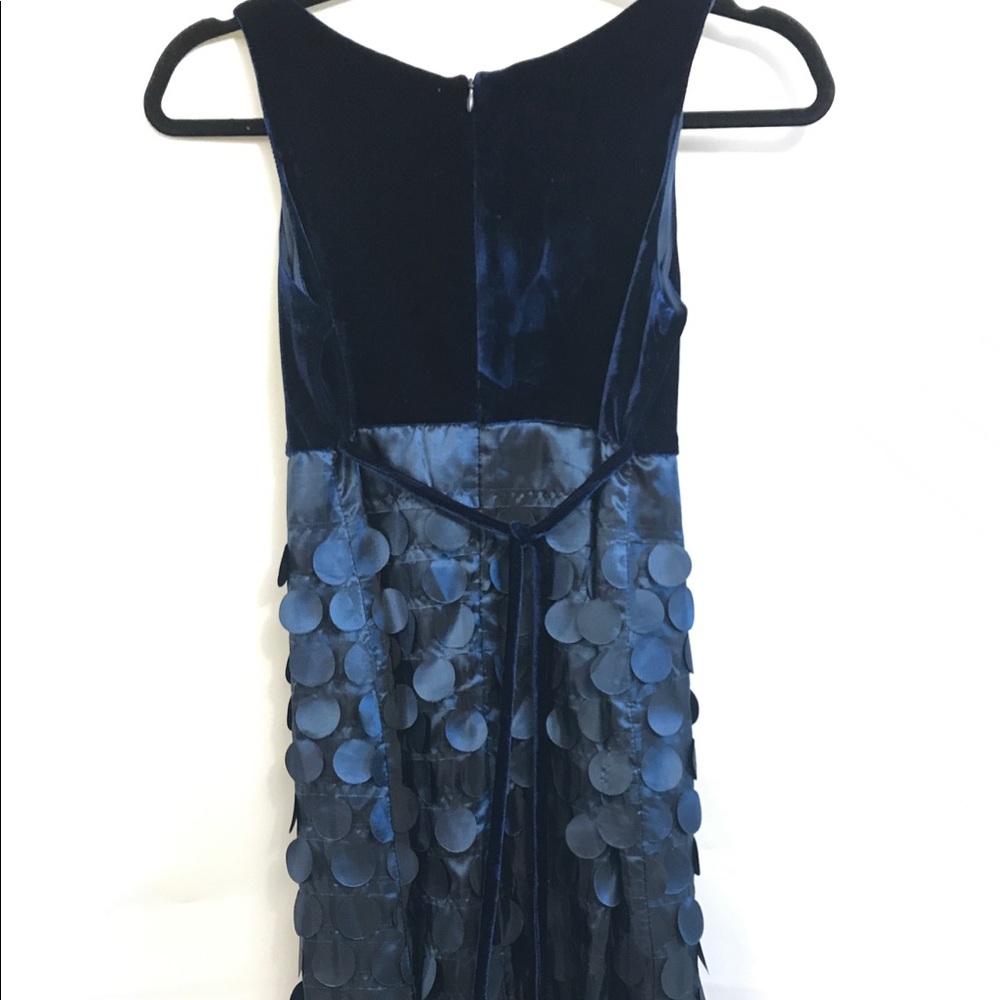 Blue velvet elegant Young Girls Dress