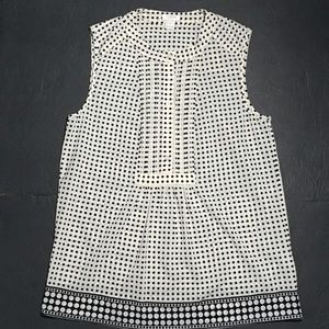 J.Crew tuxedo cami tank top 4 black cream polkadot