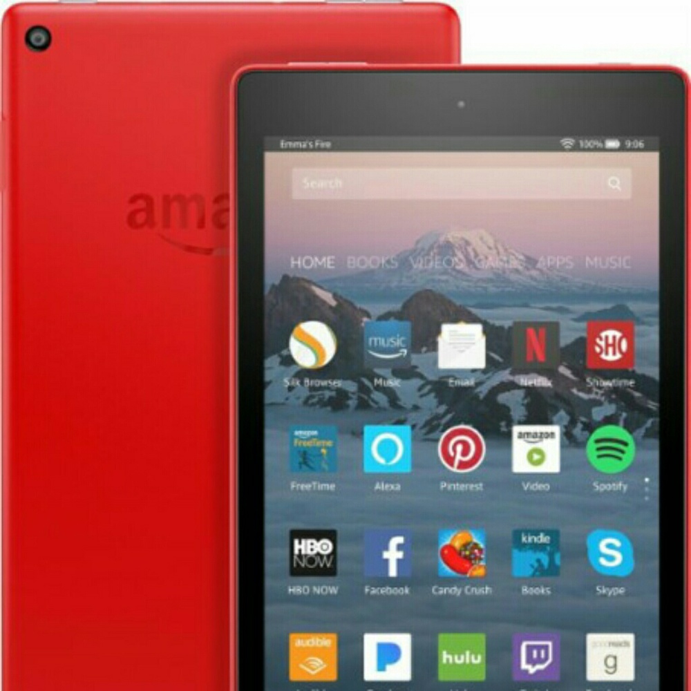 Amazon Fire 7 Tablet with Alexa, 7" Punch Red 8GB