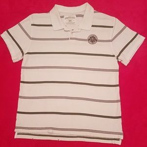 Men's XL Aeropostale Polo 👕 white w/thin stripes