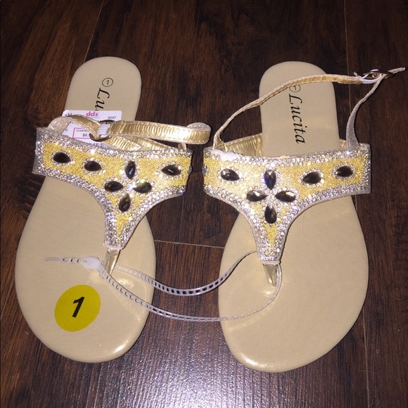 Gold children's sandals - Picture 1 of 4